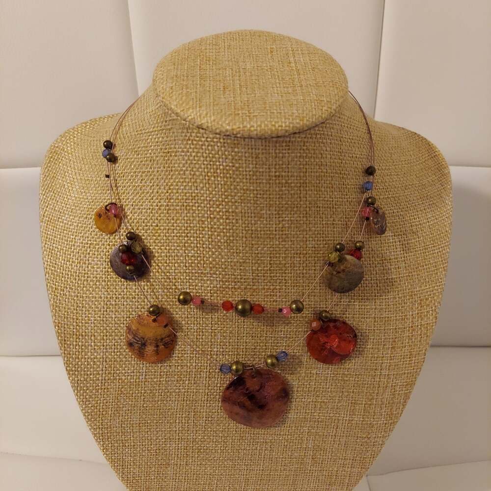 You & I Multicolor Shells and Beads 16" Necklace